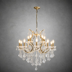 30.7" 15-Light Maria Theresa Crystal Chandelier - Gold