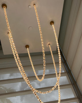 Creative Glass Pearl Necklace Pendnat Chandelier for Living/Dining Room/Staircase