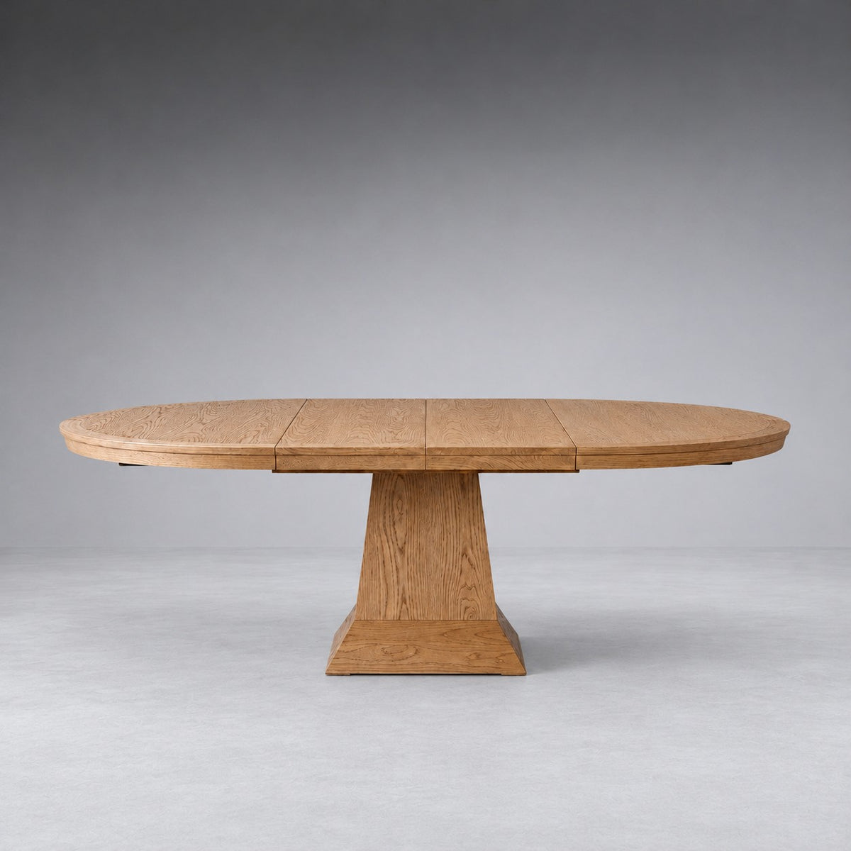 Round Oak Extension Dining Table with Leaves