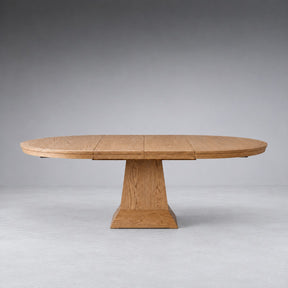 Round Oak Extension Dining Table with Leaves