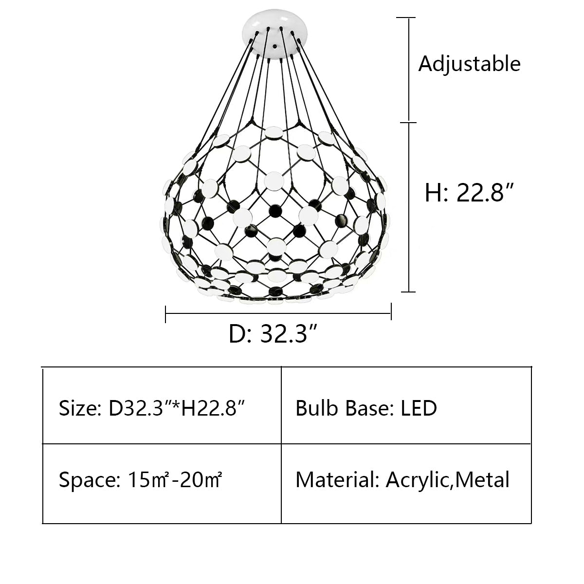 Modern Basket Chandelier for Living/Dining Room
