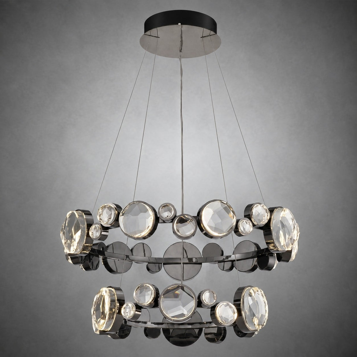 Eclipse Two Ring Modern Crystal Chandelier