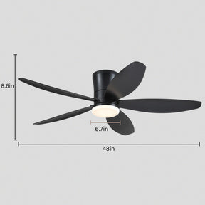 Indoor/Outdoor Recessed Black Ceiling Fan Light