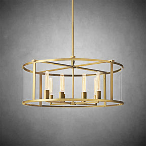 Becker Glass Lantern Modern Round Chandelier 33''44"55''