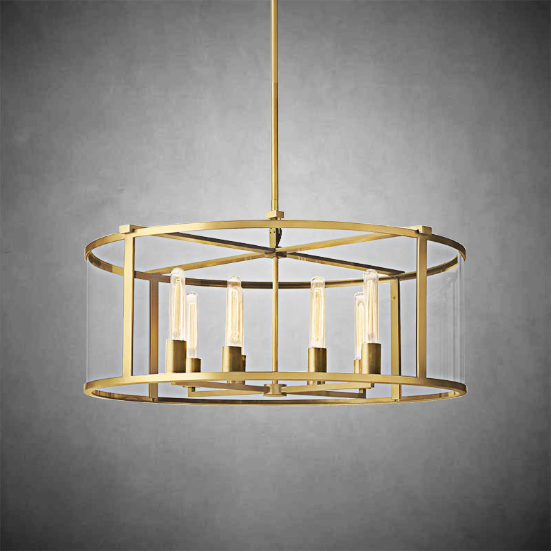 Becker Glass Lantern Modern Round Chandelier 33''44"55''