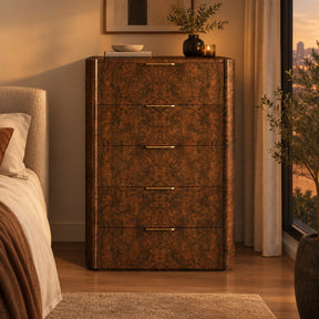 Warm Textured Wood Bedroom Chest