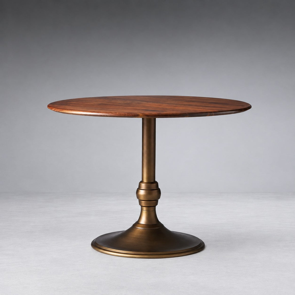 Round Wood Bistro Table, Cast Iron Base