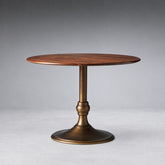 Round Wood Bistro Table, Cast Iron Base