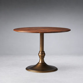 Round Wood Bistro Table, Cast Iron Base