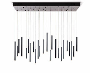 Bellini Rectangular Tri-Tone Tubular Pendant Light Chandelier - Merlin Lamps