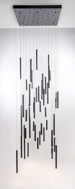 Bellini Square Tri-Tone Tubular Pendant Light Chandelier - Merlin Lamps