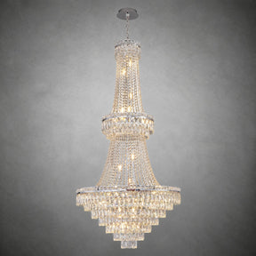 Two-Tier Square Diamond Round Pendant 780 - Silver