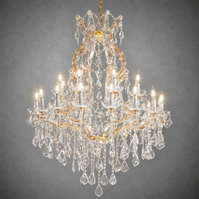 35.4" 24-Light Maria Theresa Crystal Chandelier - Gold