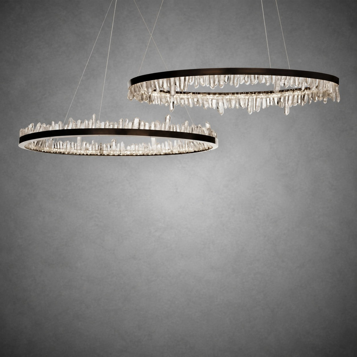 Geode  Quartz Crystal Ring Chandelier