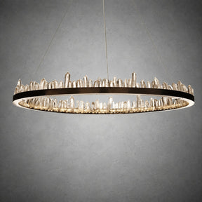 Geode  Quartz Crystal Ring Chandelier