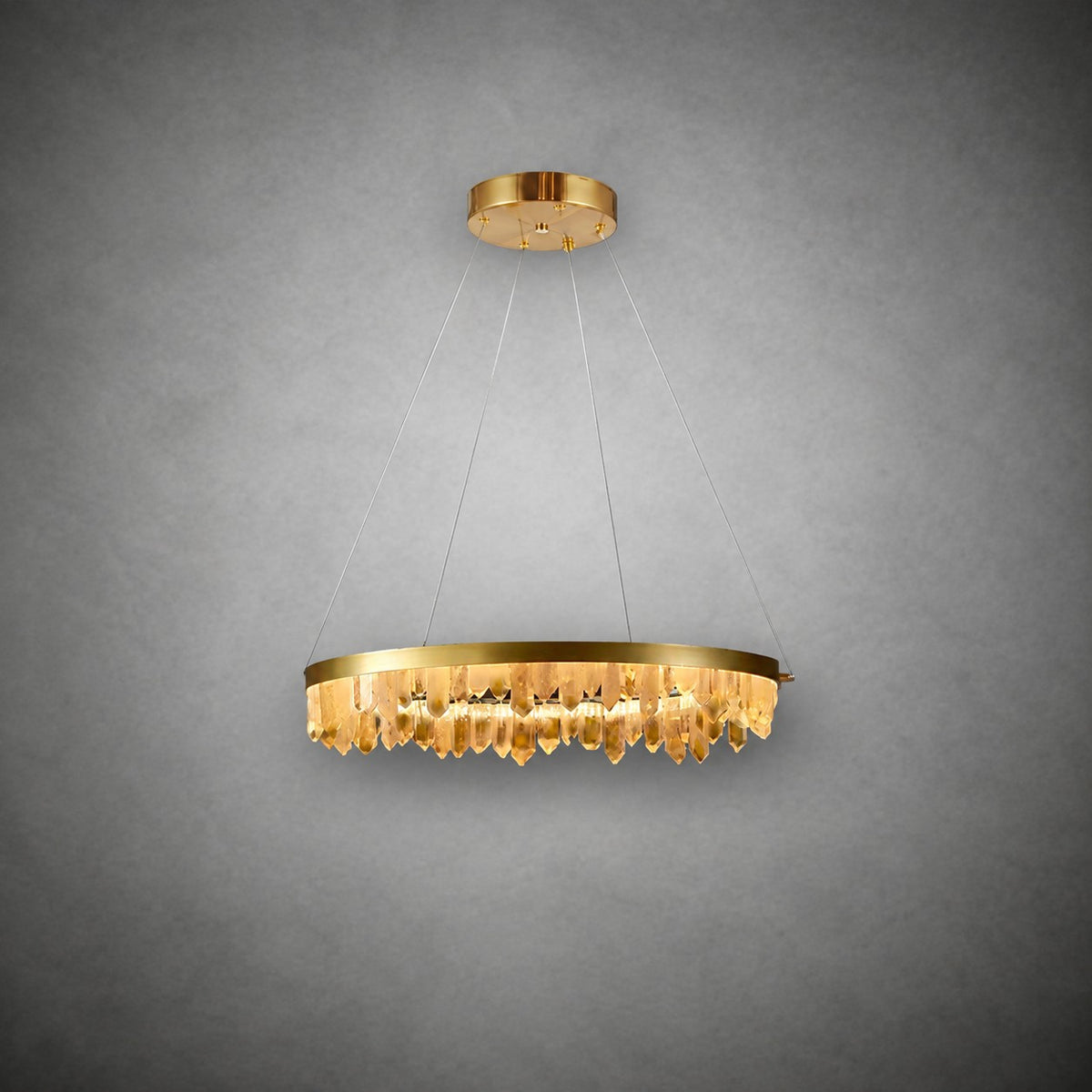 Geode  Quartz Crystal Ring Chandelier