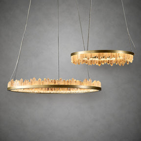 Geode  Quartz Crystal Ring Chandelier