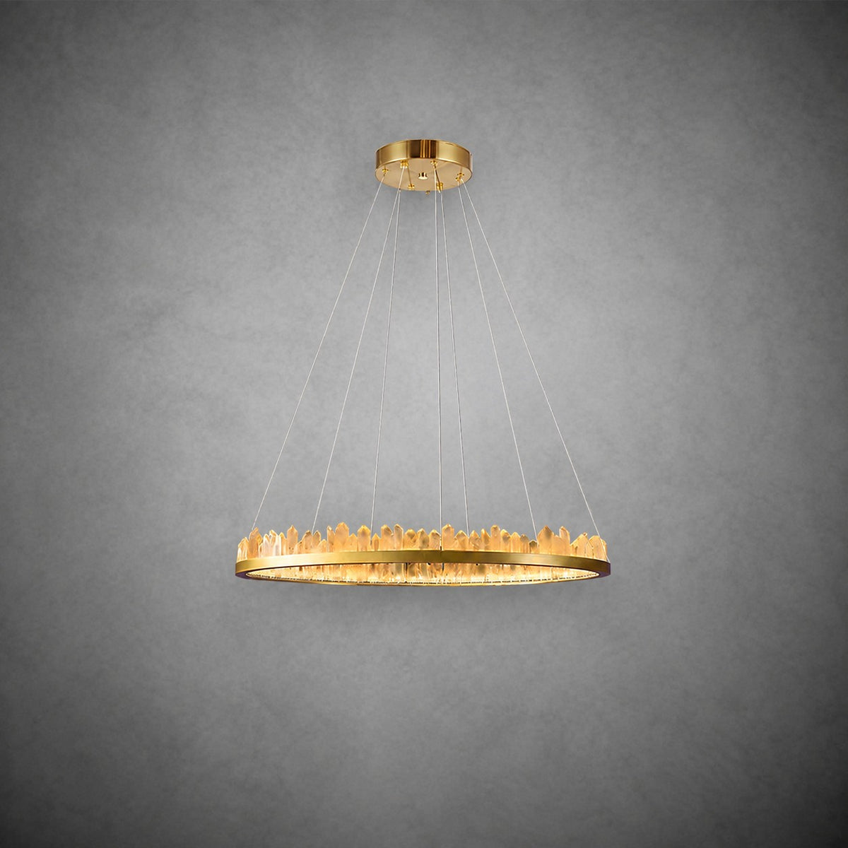 Geode  Quartz Crystal Ring Chandelier