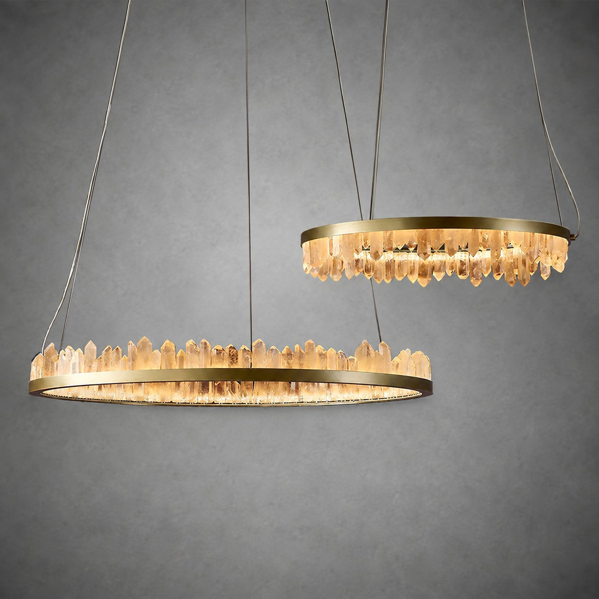 Geode  Quartz Crystal Ring Chandelier