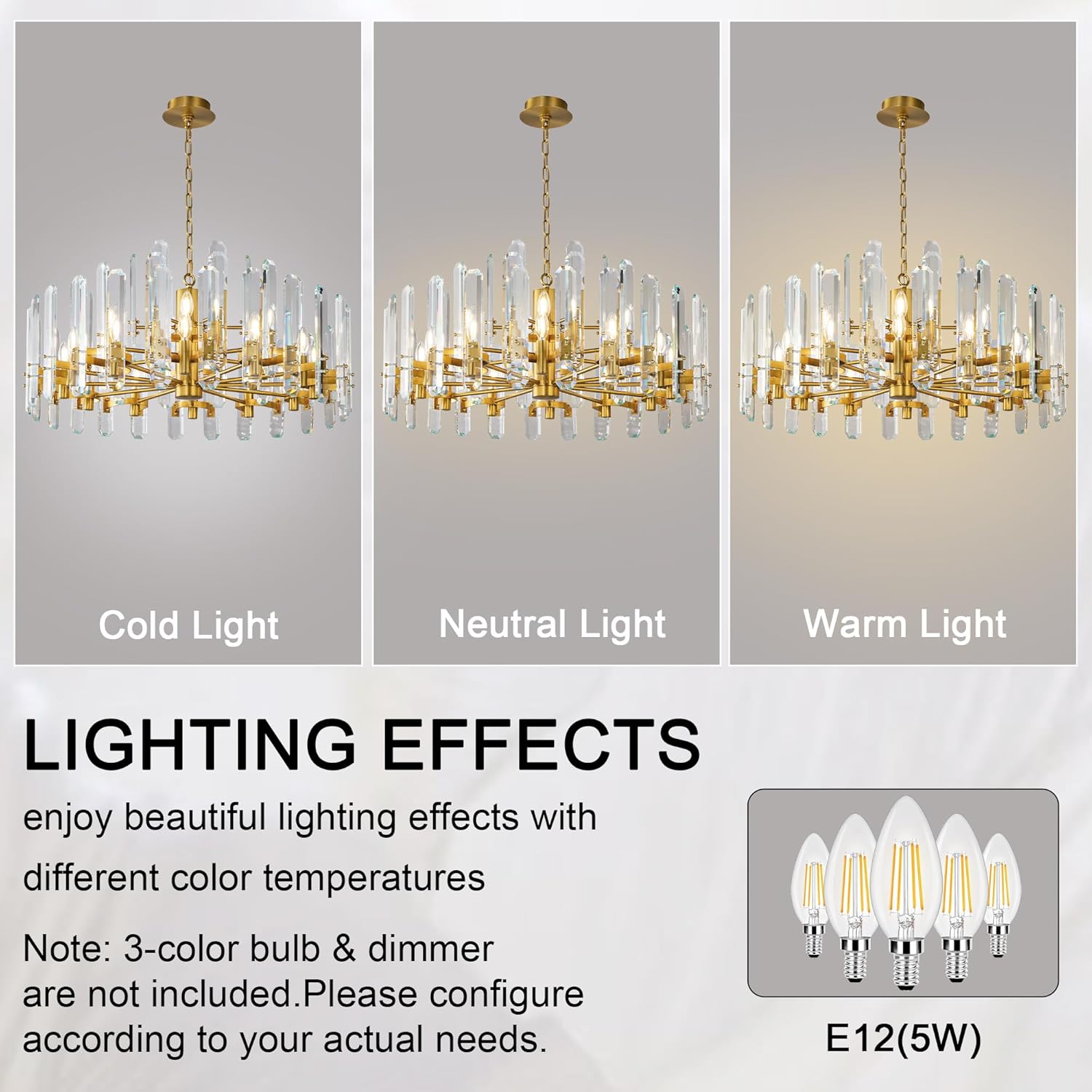 36" Luxury Gold Crystal 16-Light Round Adjustable Chandelier