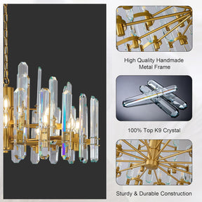36" Luxury Gold Crystal 16-Light Round Adjustable Chandelier