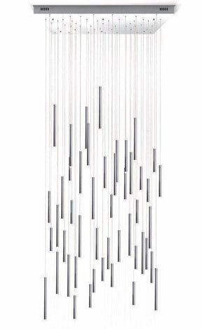 Bellini Square Tri-Tone Tubular Pendant Light Chandelier - Merlin Lamps