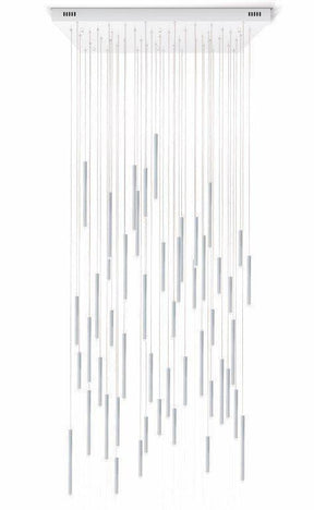 Bellini Square Tri-Tone Tubular Pendant Light Chandelier - Merlin Lamps