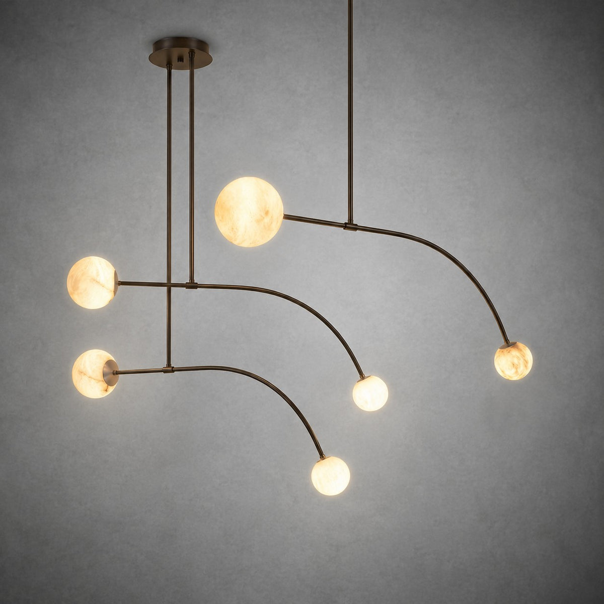 Arc Orb Alabaster Pendant Light