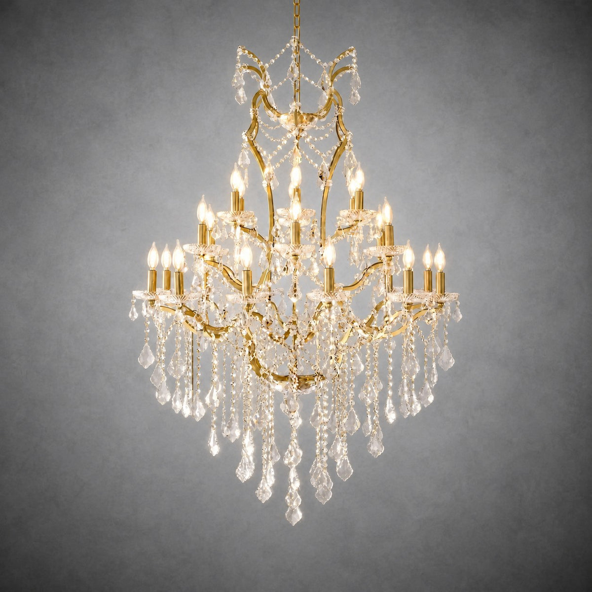 37.4" 24-Light Maria Theresa Crystal Chandelier - Gold