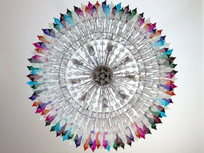 Murano Glass Chandelier – Triedri Round – 391 prisms – Multi