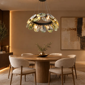Modern Sculptural Luxury stone Petal Chandelier