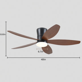 Indoor/Outdoor Recessed Black Ceiling Fan Light