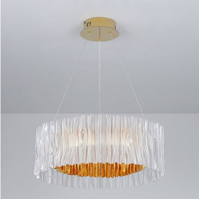 Modern Minimalism Pleated Acrylic Ring Round Ceiling Light for Living/ Ding Room/ Bar