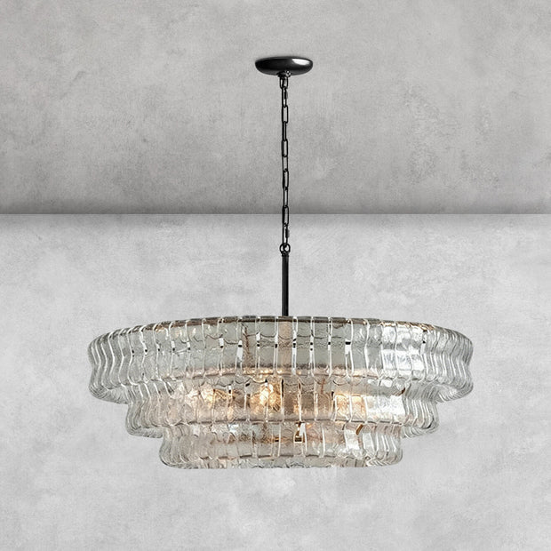 Ghiaccio Round Glass Chandelier