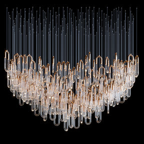 Orlisse Gold Glass Loop Cluster Chandelier