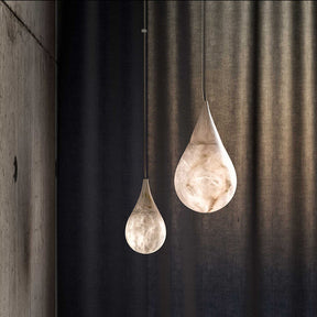 Hailey Alabaster Raindrop Pendant Lighting, Dining Table Pendant