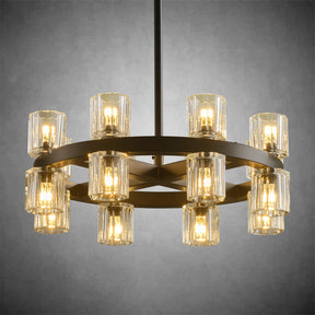 Black Wagon Wheel Chandelier