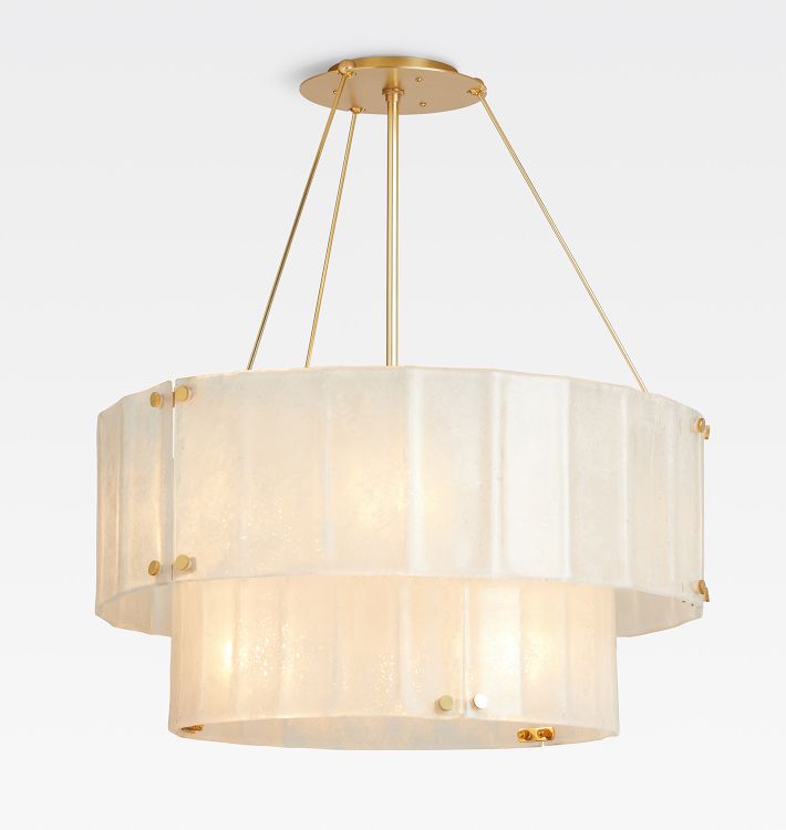 Willamette Glass Round Chandelier 2-Tier 32''