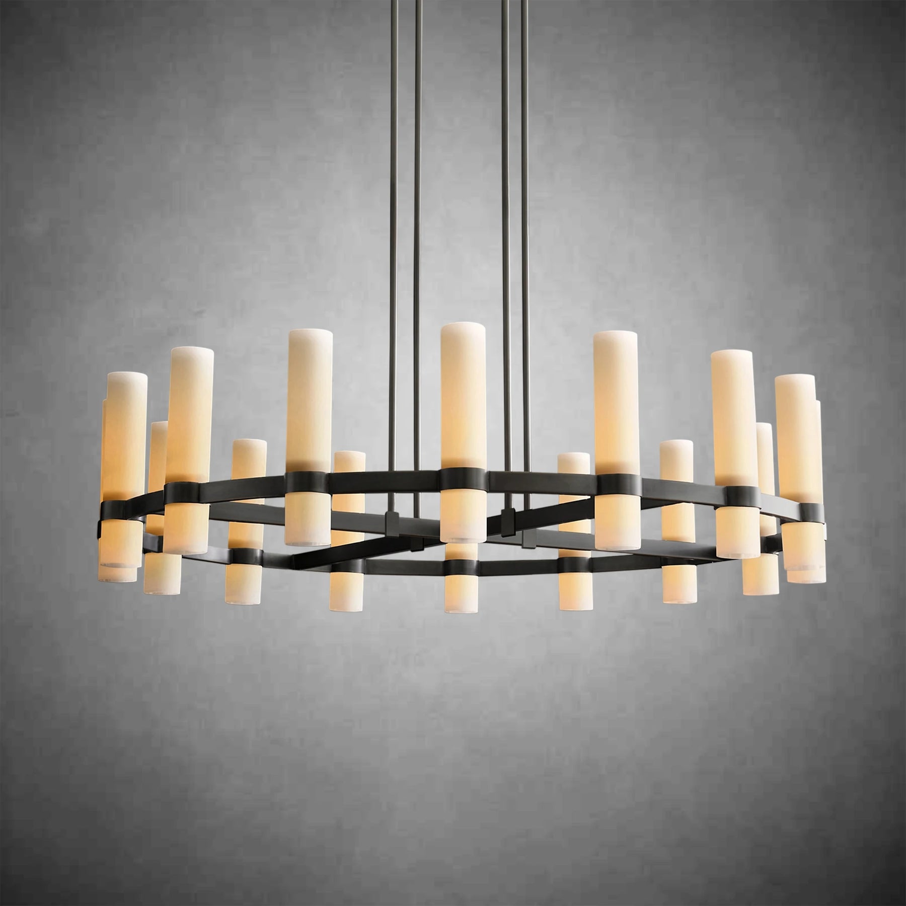 Nova Round Milk Glass Chandelier