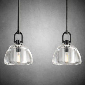 7" Glass Modern Black Pendant Lights(2PCS)