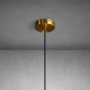 Spherical marble single pendant light