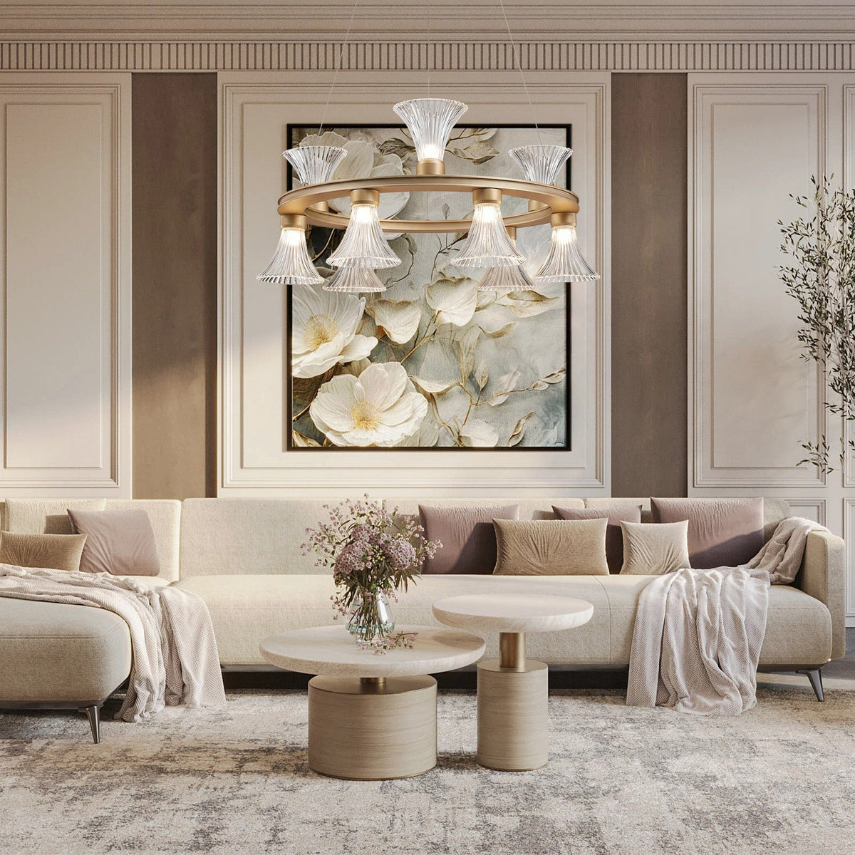 Aria Glass Round Chandelier 25.2"D