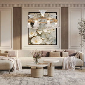 Aria Glass Round Chandelier 25.2"D
