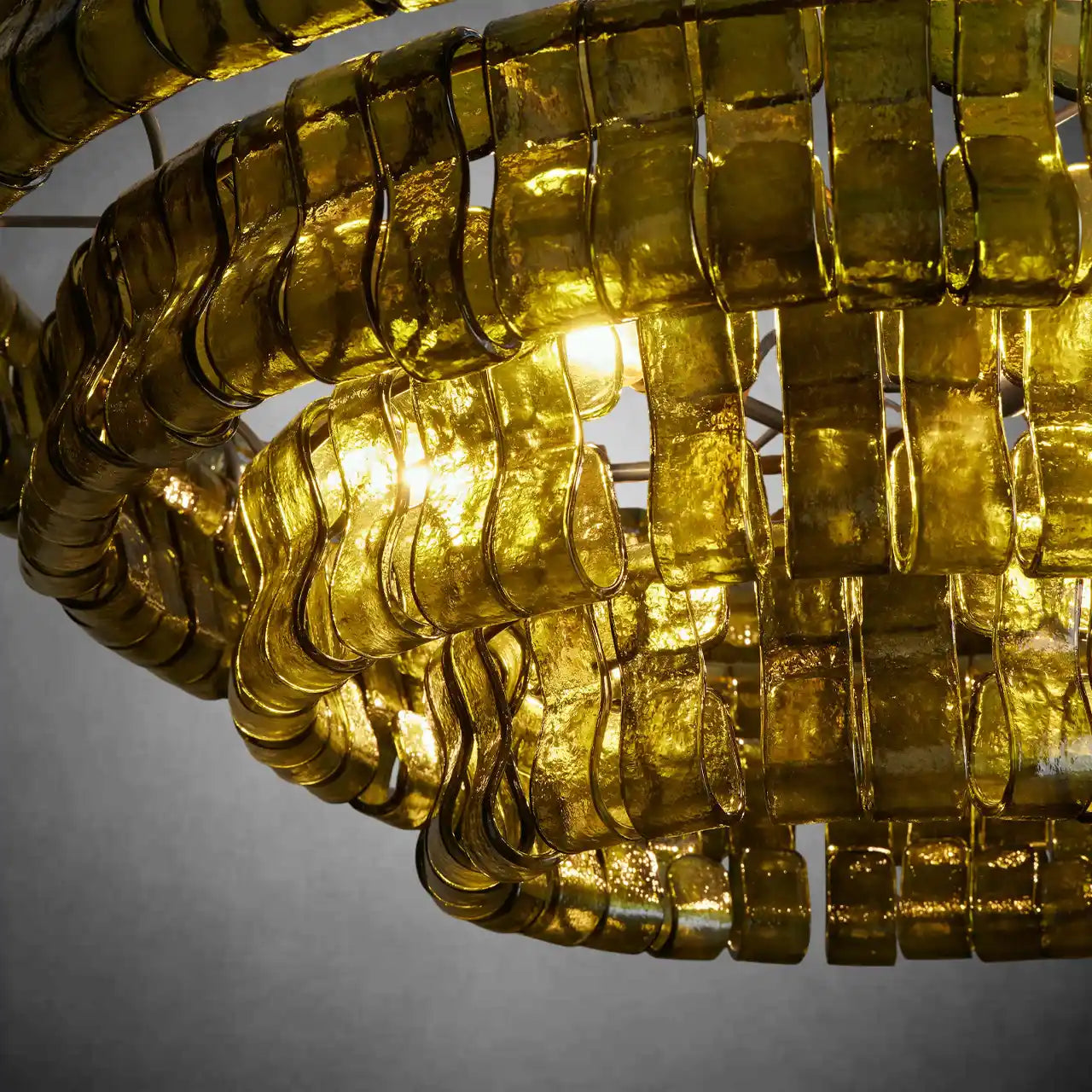 Ghiaccio Round Glass Chandelier-Chandelier-Merlin Lamps-Antique Brass-Clear-24"-merlinlamps