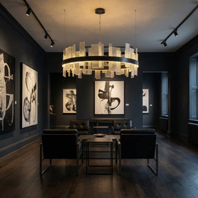 Lyra Round Glass Chandelier