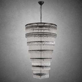 Seven-Tier Striped Column Staircase Chandelier D990 - Black
