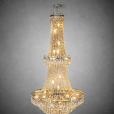 Two-Tier Square Diamond Round Pendant 780 - Silver