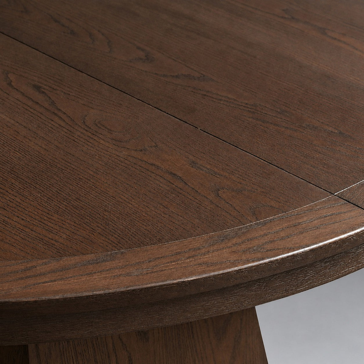 Round Oak Extension Dining Table with Leaves
