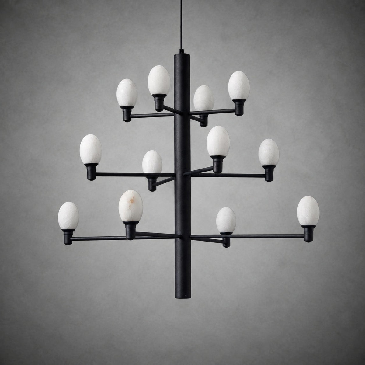 Ramo Alabaster Large Black Chandelier