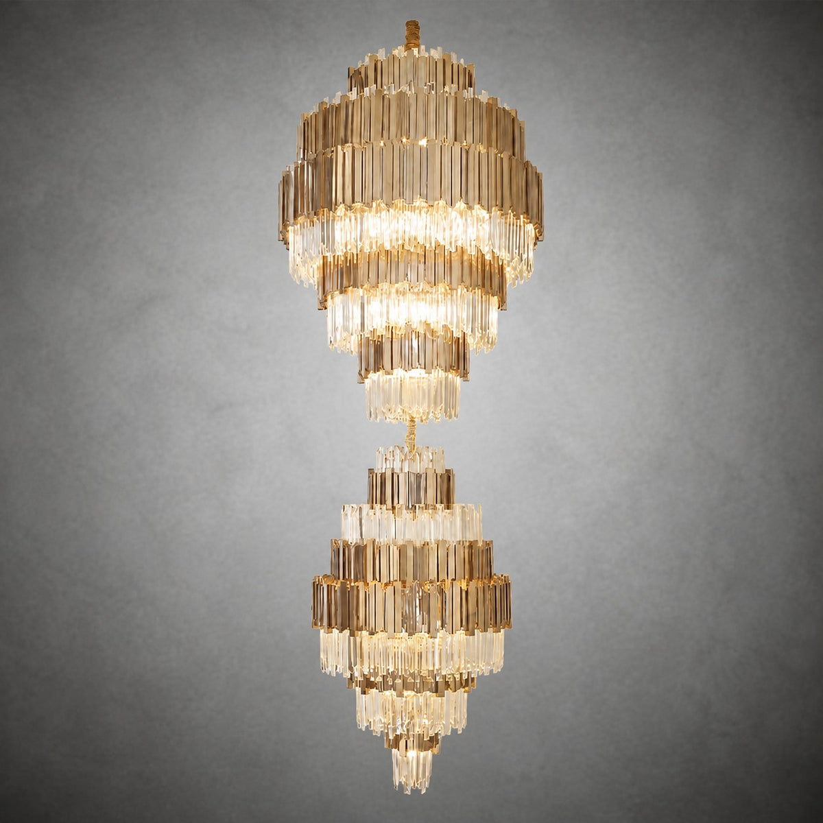 Pioggia Crystal Duo Chandelier